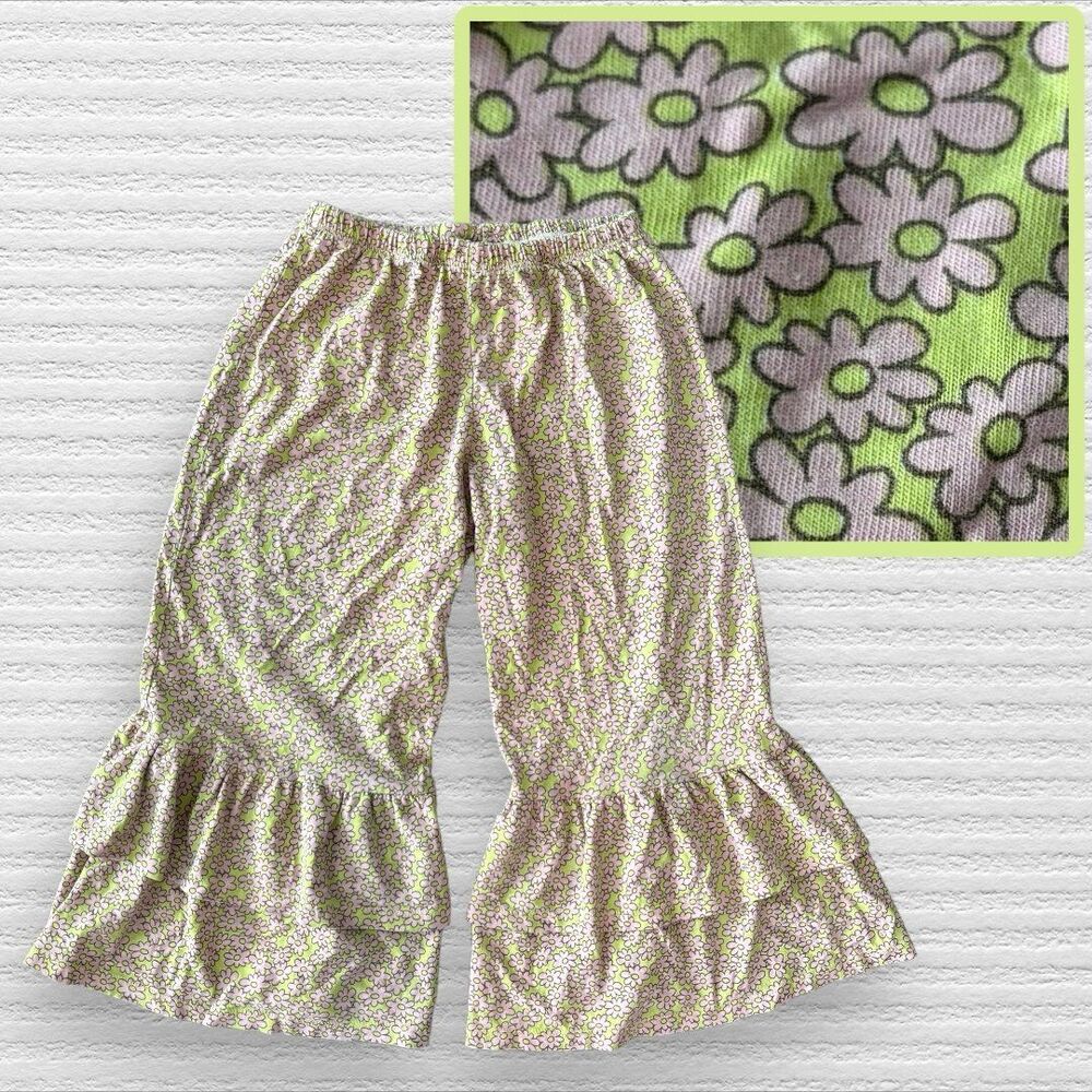Flit & Flitter 8 Wide Leg Cropped Ditsy Floral  Ruffle Pants